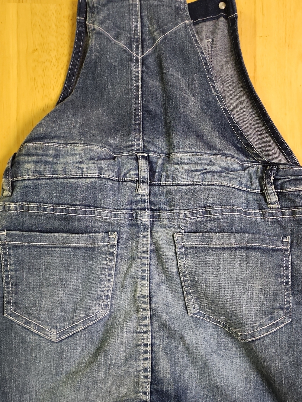 Vanilla Star Girls Denim Overall Skort Frayed Hem Skirtall Sz Youth 12 Blue EUC - Picture 3 of 10